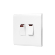 Double Pole White 2 Gang British standard switch